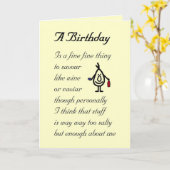 Ein Geburtstag - ein lustiges Geburtstagsgedicht Karte (Gelbe Blume)
