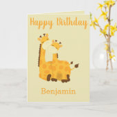 Ein Geburtstag eines Babys mit Giraffen Karte (Gelbe Blume)