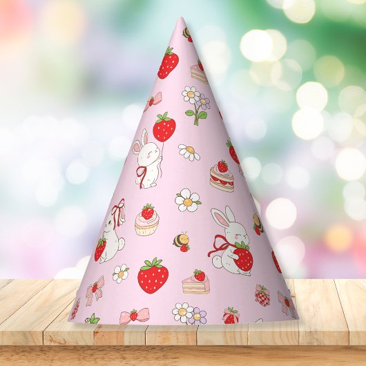Ein Geburtstag Hasen Pink Partyhütchen