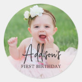 EIN Geburtstag Runder Aufkleber (Vorderseite)