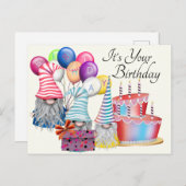 Ein Geburtstag von Gnome Postkarte (Vorne/Hinten)
