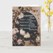 Ein Geburtstag wünscht sich Vintage Sepia Karte (Gelbe Blume)