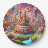 Ein Geburtstagskuchen aus Candyland Pappteller (Vorderseite)