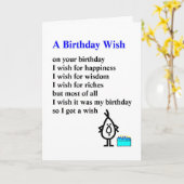 Ein Geburtstagswunsch - ein lustiges Geburtstagsge Karte (Gelbe Blume)