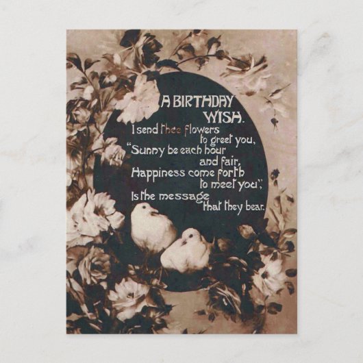 Ein Geburtstagswunsch taucht Vintage Postkarte auf (Vorderseite)