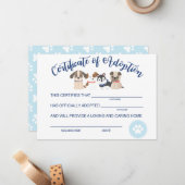 Ein Geburtsurkunde von Welpen adoptieren Nicht Ado Mitteilungskarte (Vorderseite/Rückseite Beispiel)