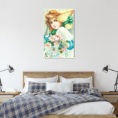 Ein gedankenfreudiger Freund mit Bonnet Leinwanddruck (Insitu (Schlafzimmer))