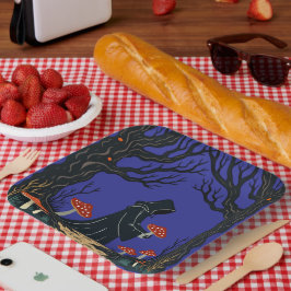 Ein gedeckter, geschlossener Forscher, der Zahnsto Pappteller