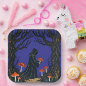 Ein gedeckter, geschlossener Forscher, der Zahnsto Pappteller (Party)