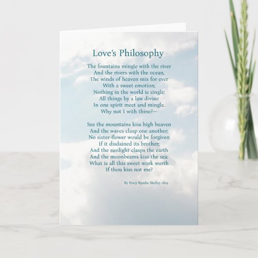 Ein Gedicht der Liebe Karte (Vorderseite)