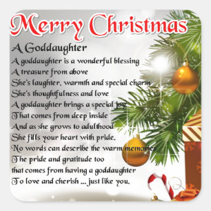 Ein Gedicht der Patostochter - Weihnachtsdesign Quadratischer Aufkleber