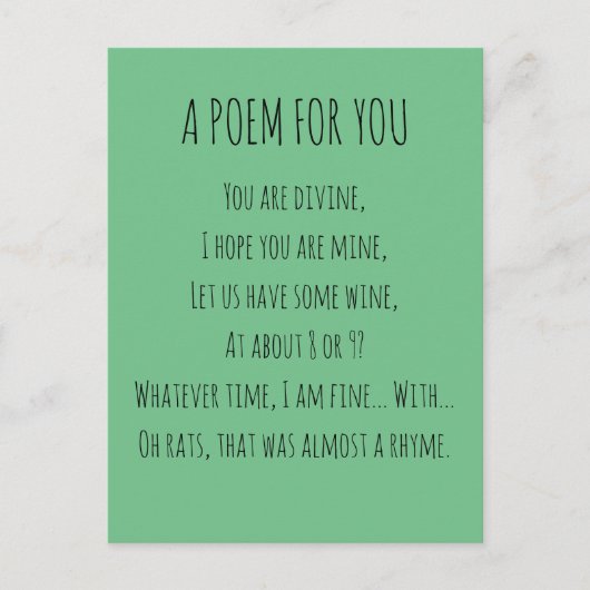 Ein Gedicht für dich Postkarte (Vorderseite)