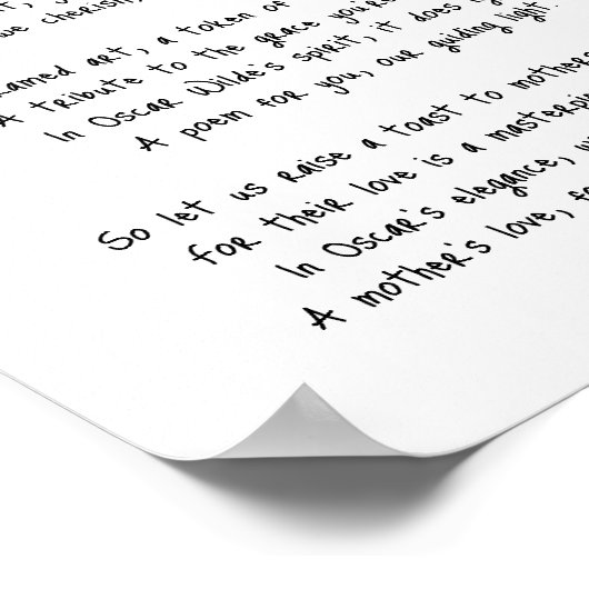 Ein Gedicht für Mutter "Wilder Stil" Poster (Ecke)