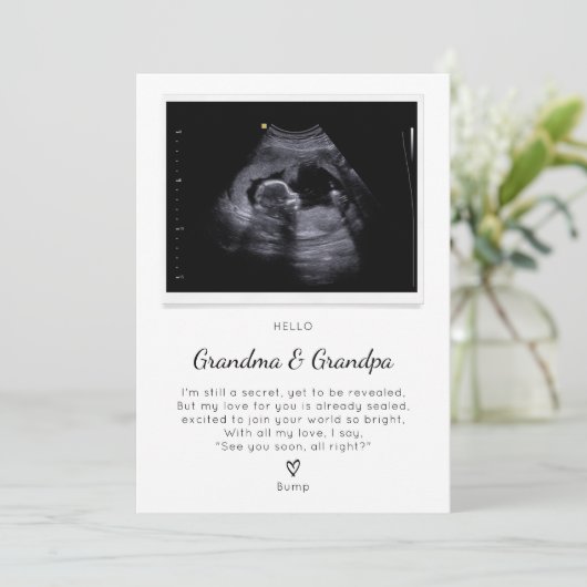 Ein Gedicht vom Baby zur zukünftigen Oma & Opa-Kar (Stehend Vorderseite)