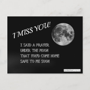 Ein Gedicht zum Zuhause mit Vollmond Postkarte