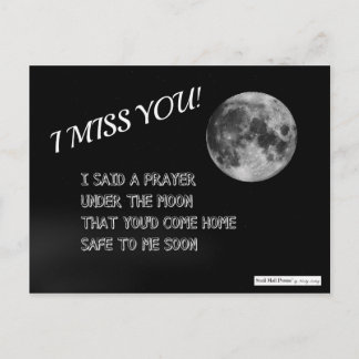 Ein Gedicht zum Zuhause mit Vollmond Postkarte