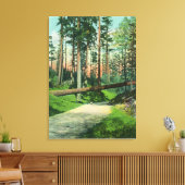 Ein gefallener Baum in der Waldparkszene Leinwanddruck (Insitu (Wohnzimmer))