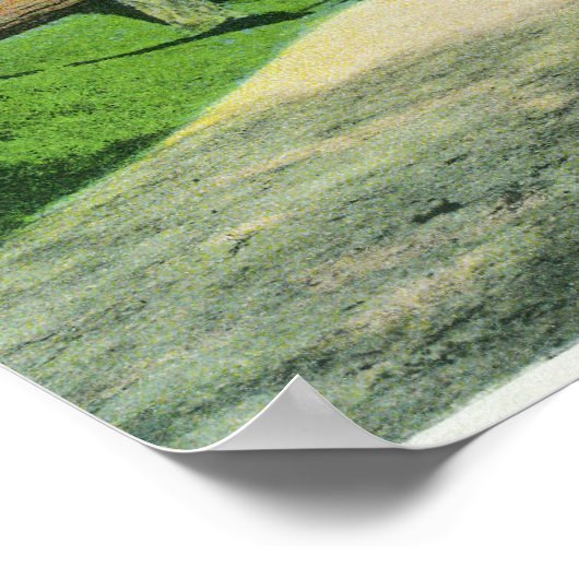 Ein gefallener Baum in der Waldparkszene Poster (Ecke)