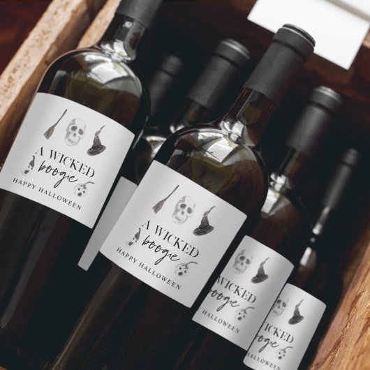 Ein gefickter Boogie | Frohe Halloween Weinetikett