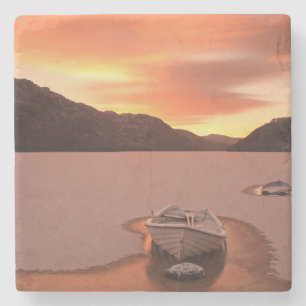 Ein gefrorener Loch Ruthven, Großbritannien Steinuntersetzer