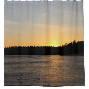 Ein gefrorener Sonnenuntergang Duschvorhang