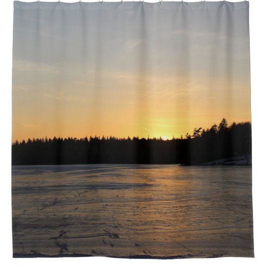Ein gefrorener Sonnenuntergang Duschvorhang (Vorderseite)
