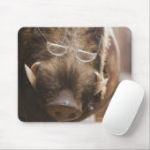 ein gefüllter Wildschwein mit Brille außerhalb ein Mousepad (Mit Mouse)