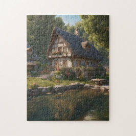 Ein geheimes Dorf: Haus am magischen Teich Puzzle