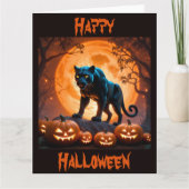 Ein geheimnisvoller Schwarzer Panther zu Halloween Karte (Vorderseite)