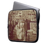 Ein Geisha, der herein einer Sänfte (Sepia-, Laptopschutzhülle (Vorderseite Links)