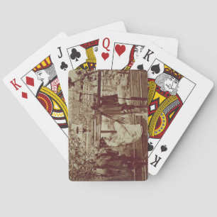 Ein Geisha, der herein einer Sänfte (Sepia-, Spielkarten