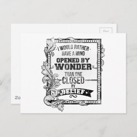 Ein Geist, der von Wonder eröffnet wurde Postkarte (Vorne/Hinten)