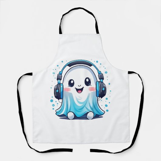 Ein Geist mit Kopfhörern auf Schürze (Vorderseite)