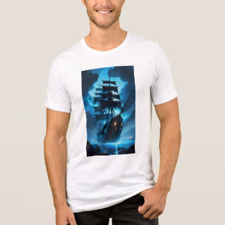 ein Geisterschiff, ein Piratenschiff, ein nebliges Tri-Blend Shirt