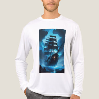 ein Geisterschiff, ein Piratenschiff, ein nebliges Tri-Blend Shirt