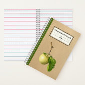 Ein gelber Apfel mit Blätter Personalisierter Comp Notizblock (Innen)