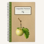 Ein gelber Apfel mit Blätter Personalisierter Comp Notizblock (Vorderseite)