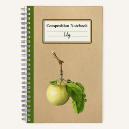 Ein gelber Apfel mit Blätter Personalisierter Comp Notizblock