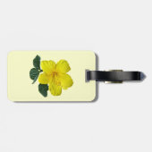 Ein gelber Hibiskus Gepäckanhänger (Rückseite horizontal)