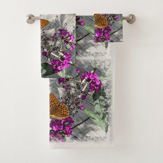 Ein gelber Schmetterling Badhandtuch Set (Insitu)