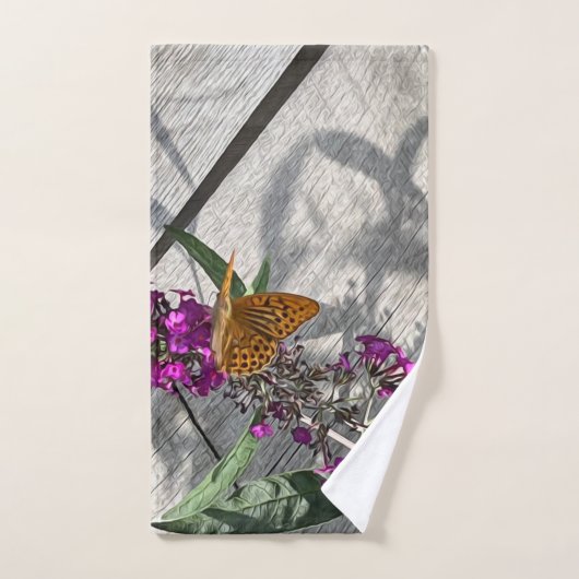 Ein gelber Schmetterling Badhandtuch Set (Handtuch)