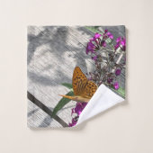 Ein gelber Schmetterling Badhandtuch Set (Waschlappen)