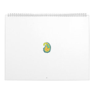 ein gelber und grüner Pisley mit Blätter und Blume Kalender