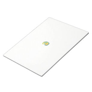 ein gelber und grüner Pisley mit Blätter und Blume Notizblock