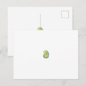 ein gelber und grüner Pisley mit Blätter und Blume Postkarte (Vorne/Hinten)