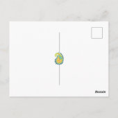 ein gelber und grüner Pisley mit Blätter und Blume Postkarte (Rückseite)