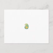 ein gelber und grüner Pisley mit Blätter und Blume Postkarte (Vorderseite)