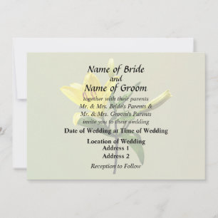 Ein gelbes Lilien Hochzeitszubehör Einladung