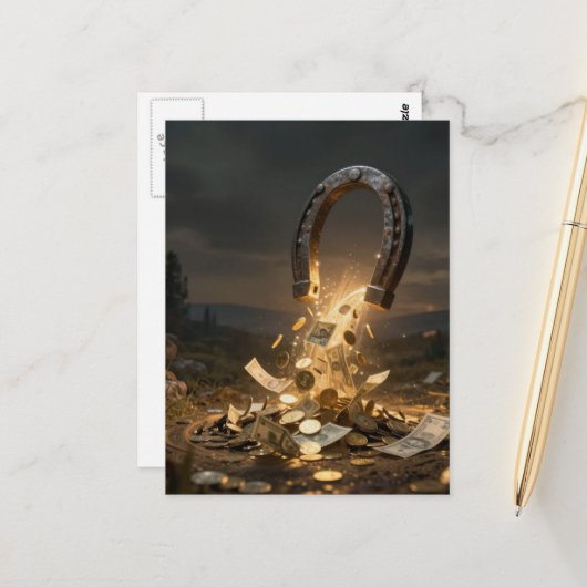Ein Geldmagnet AI-Kunstwerk Postkarte (Vorderseite/Rückseite Beispiel)