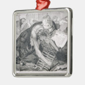 Ein gelehrter Mann absorbiert im Koran Ornament Aus Metall (Links)